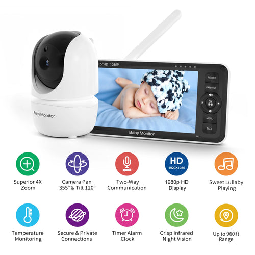 Premium Baby Monitor with HD Vision & Remote Control