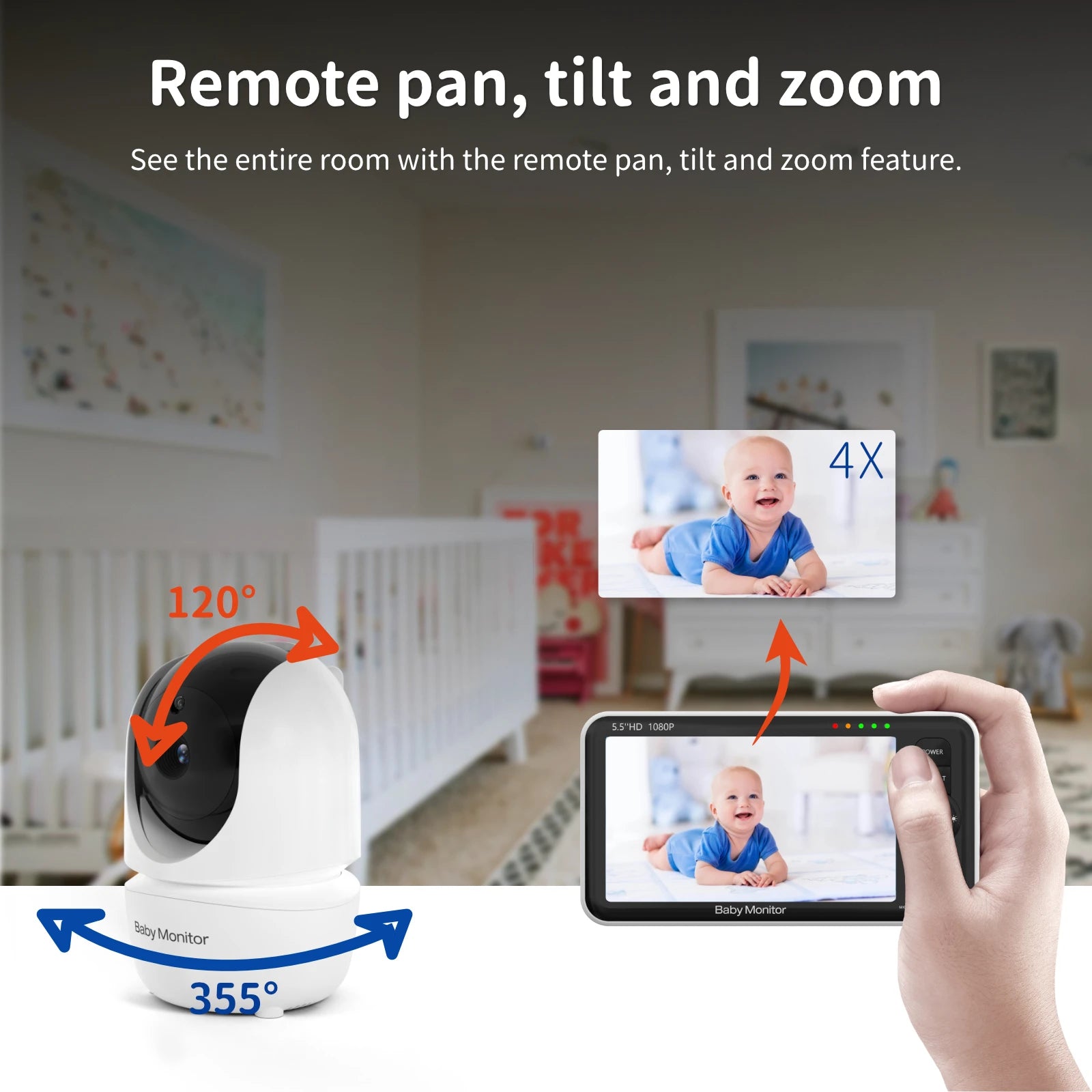 Premium Baby Monitor with HD Vision & Remote Control